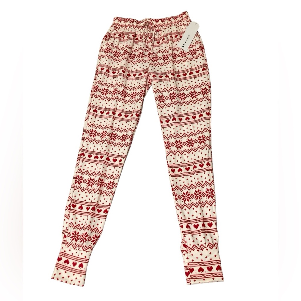 Shosho Hearts snowflakes flowers Pajama lounge Pants NWT SOFT STRETCHY